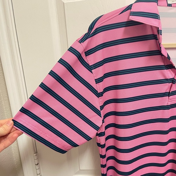 Oliver Ridley Striped Golf Polo - Picture 7 of 8